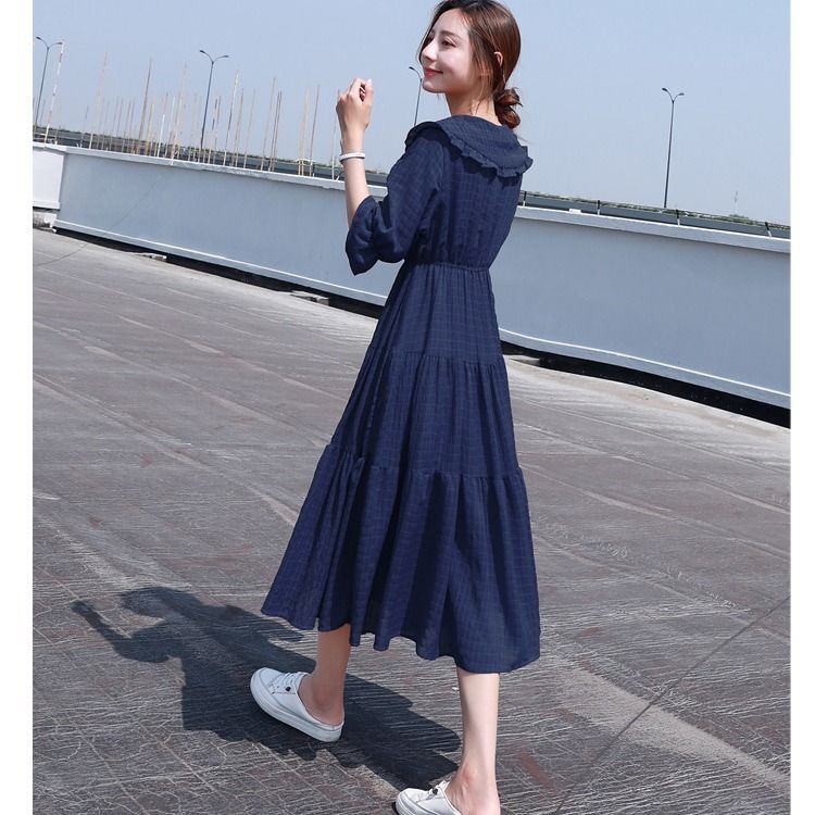 French Vintage Floral Midi Dress - パフスリーブのショートシルクシフォンサマードレス,女性のためのエレガントなヴィンテージカジュアルドレス,ルーズフィット,ラージサイズ,2021