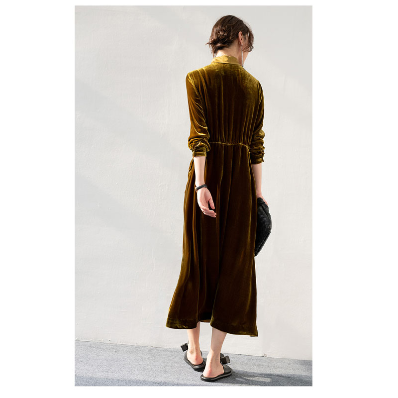 シルクベルベット、レディースドレス、シャツスタイルのレースア - Skirts のレビューと価格