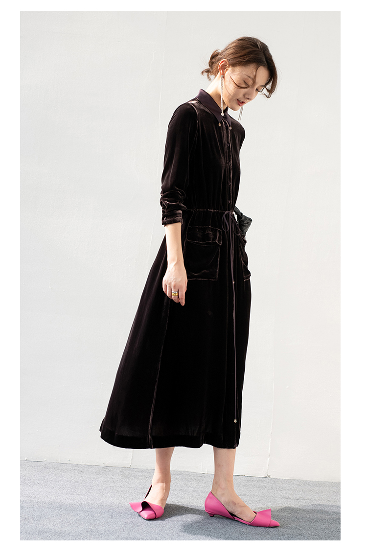 シルクベルベット、レディースドレス、シャツスタイルのレースア - Skirts のレビューと価格