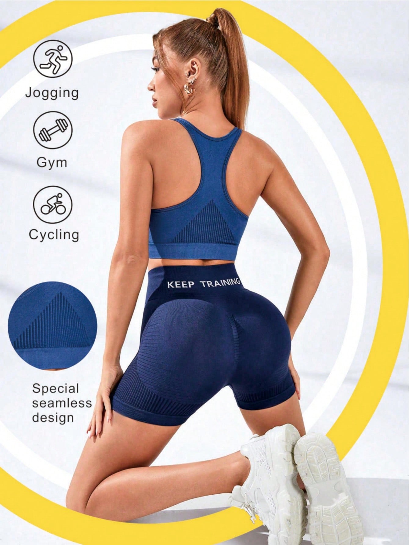 レディース レーサーバック スポーツブラ シームレス リブ編 - Seamless Ribbed Workout Tank Top のレビューと価格