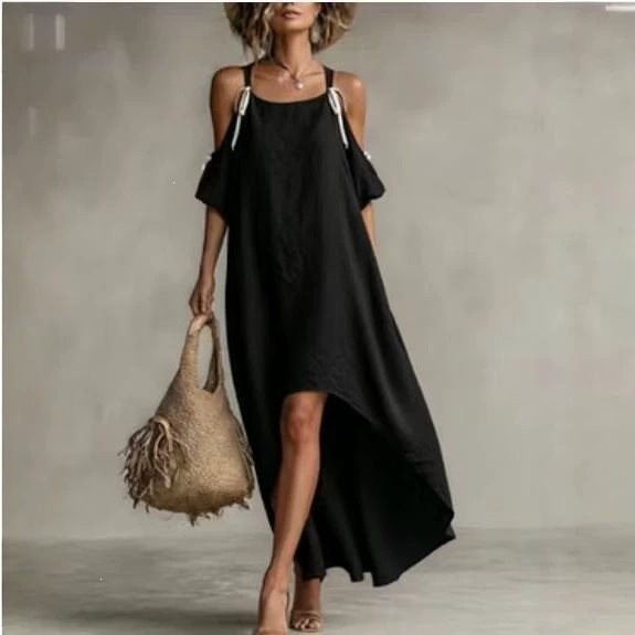 夏の女性用ドレス パフスリーブ ホルターネックドレス レディ - Off Shoulder Puff Sleeve Sundress のレビューと価格