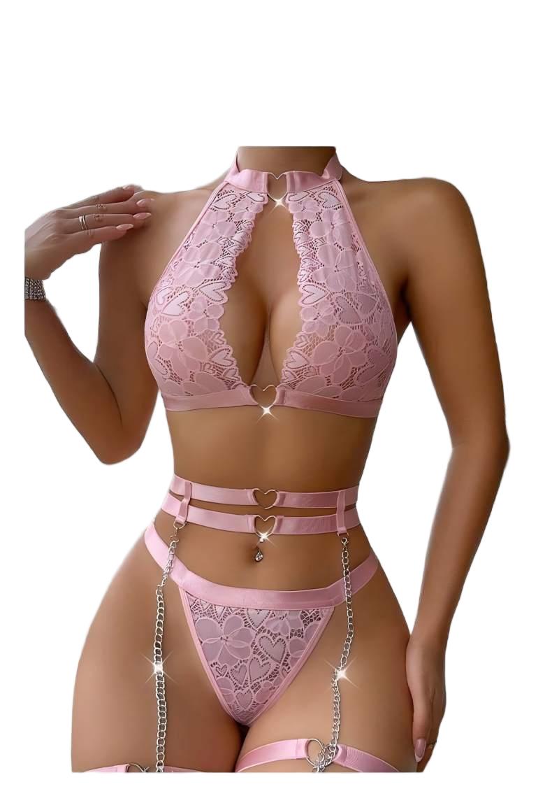 セクシーなランジェリーセット、プッシュアップレースガーターラ - Lingerie のレビューと価格
