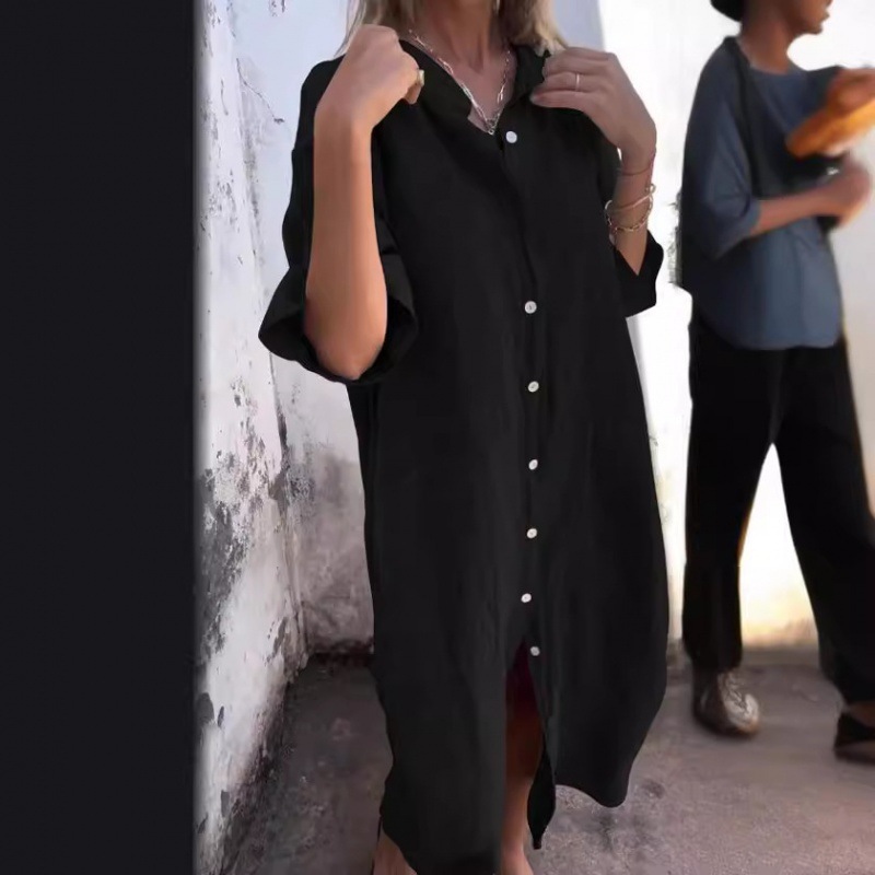 2026年レディースオールドマネーシャツワンピース、ゆったり - Casual Loose Linen Shirt Dress のレビューと価格