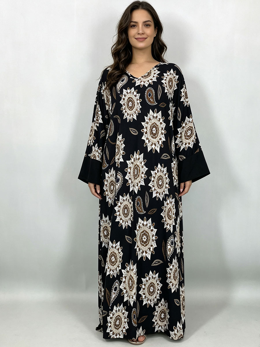プラスサイズ マキシドレス レディース ブラック ボヘミアン - Boho Summer Beach Maxi Dress のレビューと価格