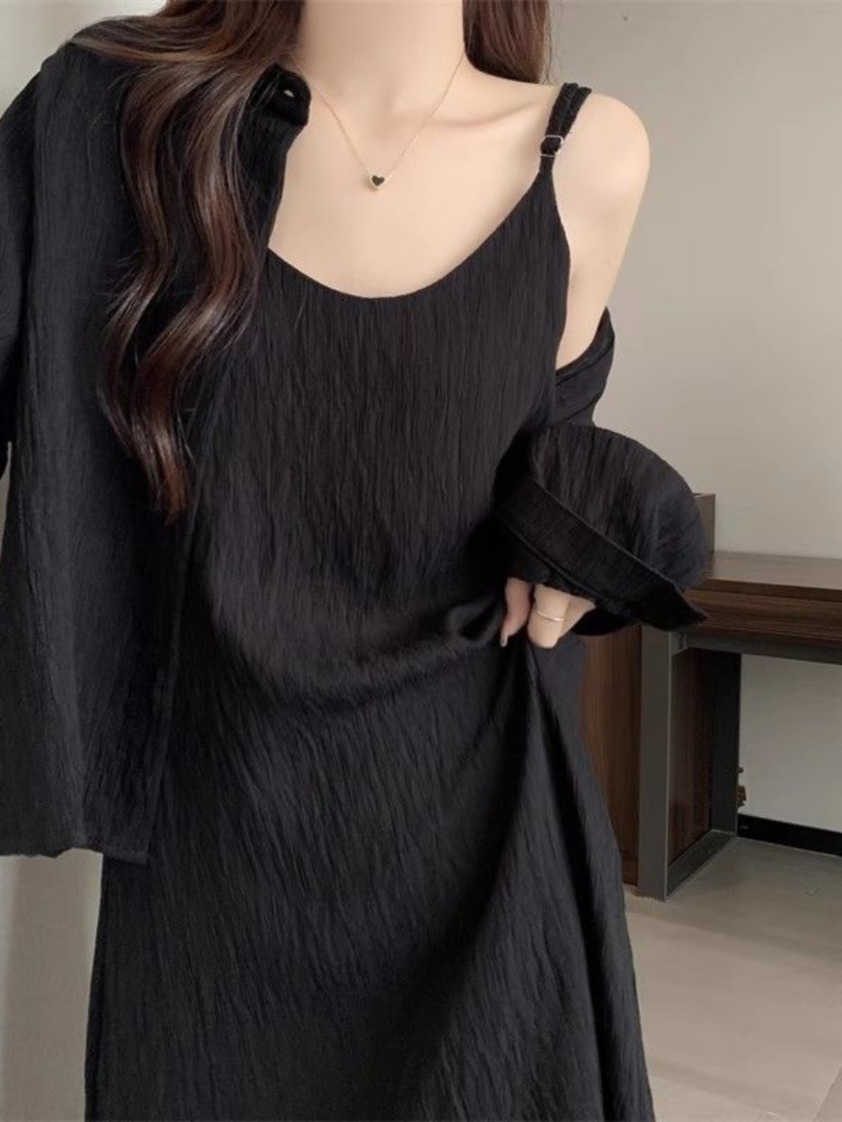プラスサイズ夏ルーズレディースドレスシャツアウターウェアクロ - Korean Style A Line Shirt Dress のレビューと価格