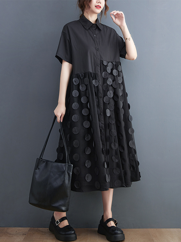 痩身ファッションサマーシャツドレス女性の韓国スタイルルーズ半 - Korean Style A Line Shirt Dress のレビューと価格