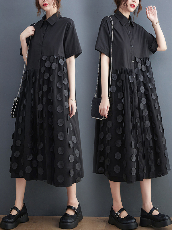 痩身ファッションサマーシャツドレス女性の韓国スタイルルーズ半 - Korean Style A Line Shirt Dress のレビューと価格