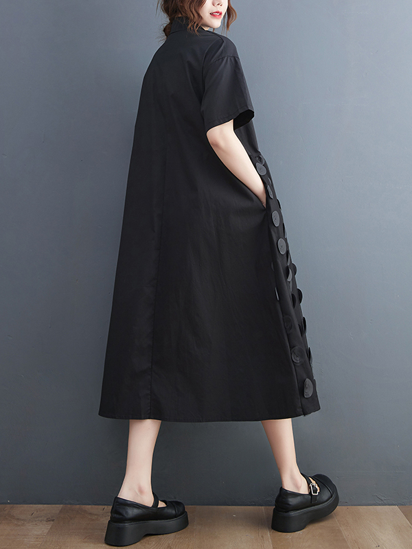 痩身ファッションサマーシャツドレス女性の韓国スタイルルーズ半 - Korean Style A Line Shirt Dress のレビューと価格