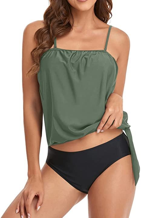 女性用ハイウエストビキニクロップトップ水着おなかコントロール - Swimwear のレビューと価格