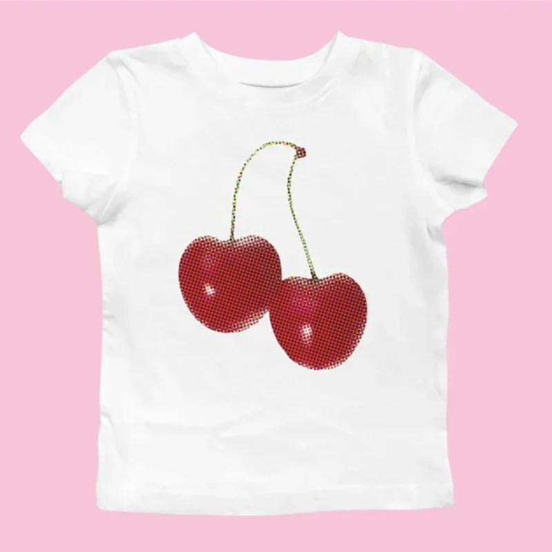 美的な夏のベビーTシャツ、ストリートウェア、ゴス、原宿、レタ - Y2K Graphic Baby Tee Crop のレビューと価格