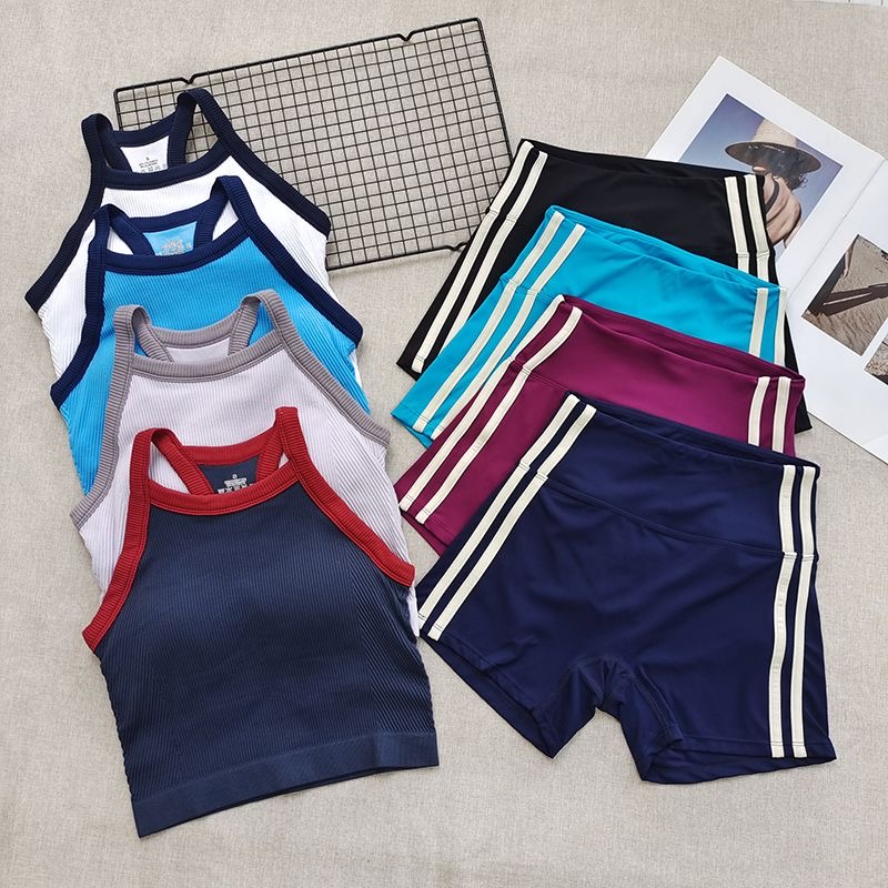 女性用リブ編みワークアウトセット 2ピース セットアップ タ - Seamless Ribbed Workout Tank Top のレビューと価格