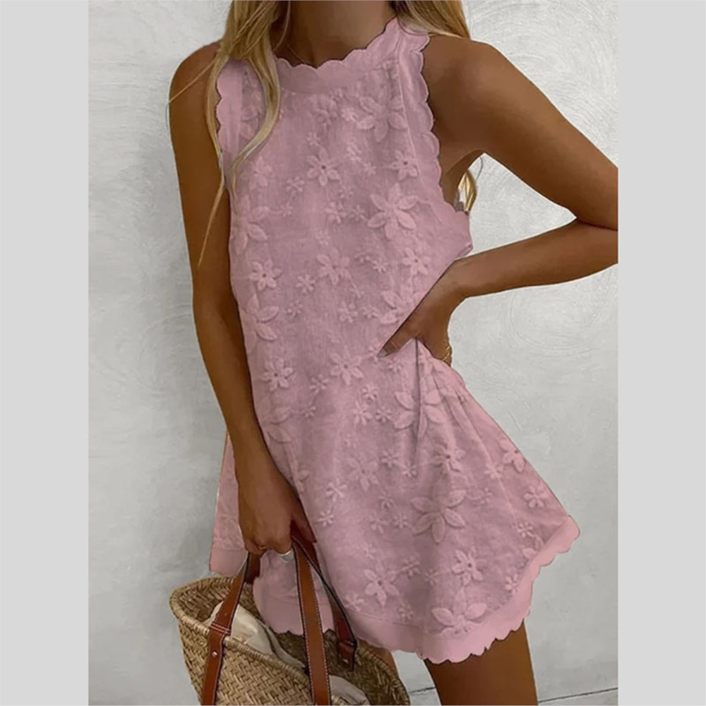 カジュアルホワイトレースミニドレス女性の夏 2024 ファッ - French Vintage Floral Midi Dress のレビューと価格