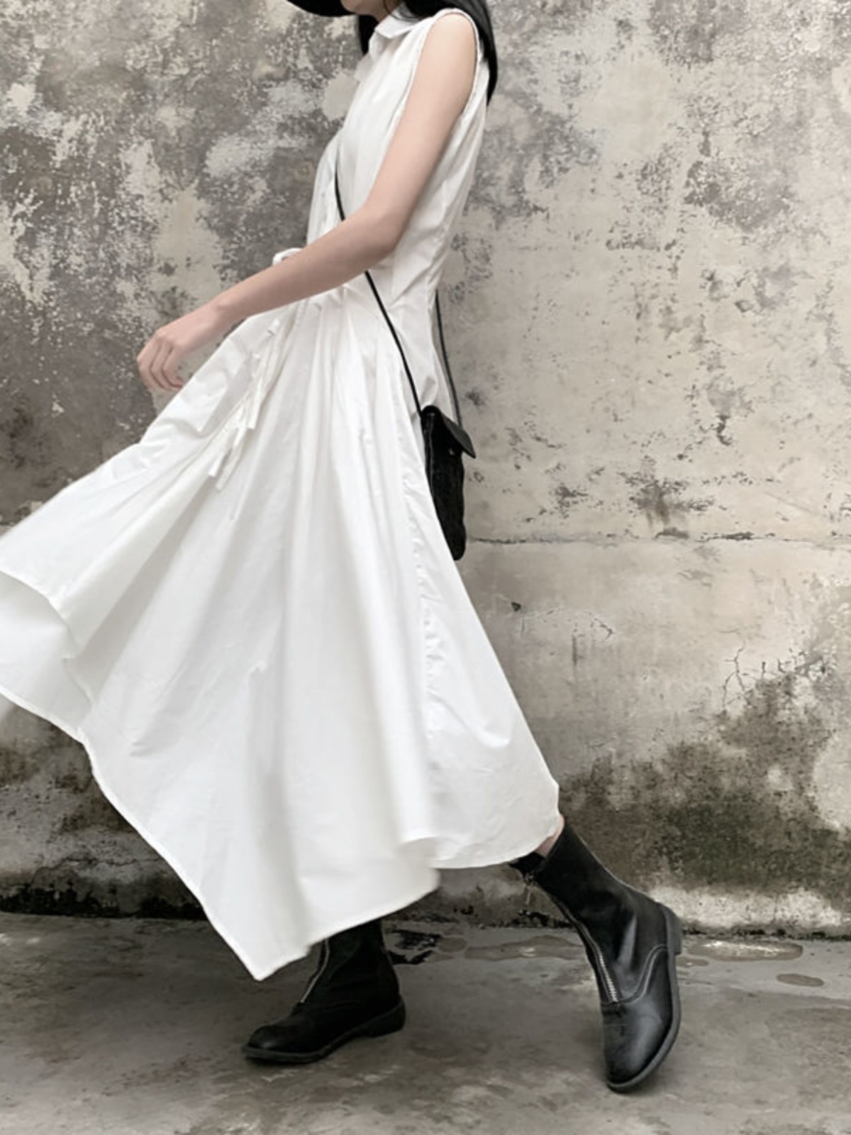 ダークスタイルイレギュラーウルトラロングシャツワンピースエレ - Korean Style A Line Shirt Dress のレビューと価格