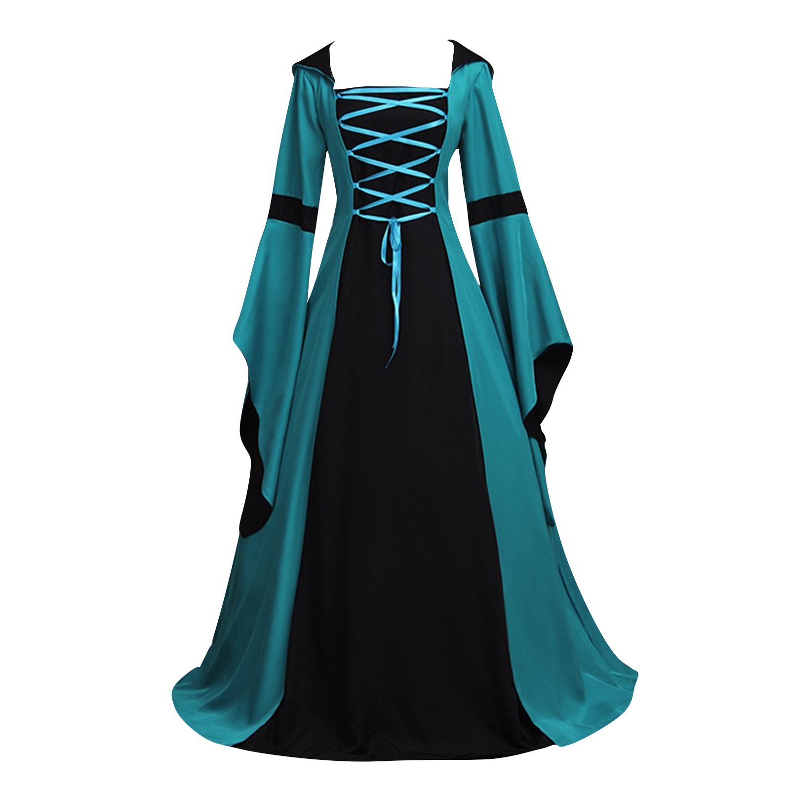 フード付きベルスリーブのミディ丈ドレス。民族風のデザインで、 - Dresses のレビューと価格